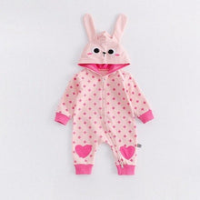 Load image into Gallery viewer, New Born Baby Hooded Overalls Newborn Rompers Toddler Boys Girls Long Sleeve Animal Halloween Costume Baby Warm Infant Jumpsuit