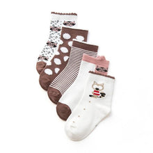 Load image into Gallery viewer, 5 Pairs Baby Girls  Socks Character Print