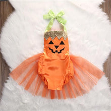Load image into Gallery viewer, Halloween Baby Girls Romper Newborn Baby Pumpkin Tulle Skirt Romper 2017 New Jumpsuit Cute Toddler Orange Costume Outfits 0-24M