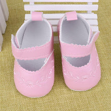 Load image into Gallery viewer, Newborn Baby Soft Bottom Non-slip Shoes Girls  Summer Spring PU Embroidered Princess Cute Shoes Kids Toddler First Walker Shoes