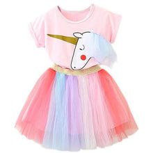 Load image into Gallery viewer, Kids Baby Colorful Dress Halloween Carnival Party Costumes Sweet Girls School Casual Dress Rainbow Princess Girls 2 3 4 5 6 Year