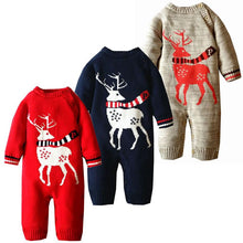 Load image into Gallery viewer, Newborn Baby Clothes Winter Crochet Baby Clothing Infant Christmas Outfits Deer Knit Warm Baby Halloween Costumes Winter Romper