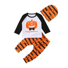 Load image into Gallery viewer, Infant Newborn Baby Boy Girls Pumpkin Halloween Costume Clothes Set Top Long Sleeve Pants Hat Outfit Party Clothing 0-3T